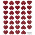 Pack of 30  Red Glitter Love Heart Stickers - - Craft Stickers. 