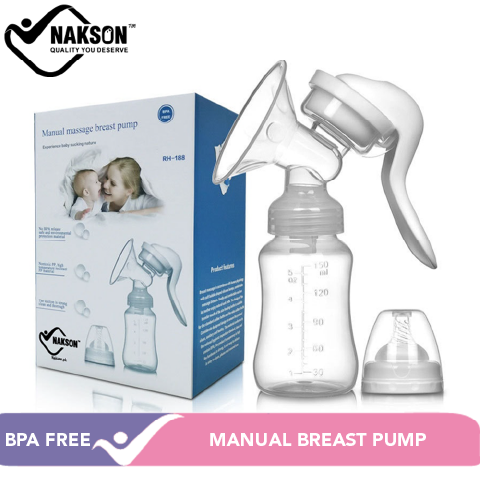 Nakson Manual Massage Milk Breast Pump baby bottle (Single), Hand Pump for Breastfeeding