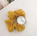 ​"Hhsons Korean Style Scrunchie Wrist Watch for Girls & Women – Alloy Ribbon Streamer Design with Ponytail Holder – Stylish Female Accessory Gift. 