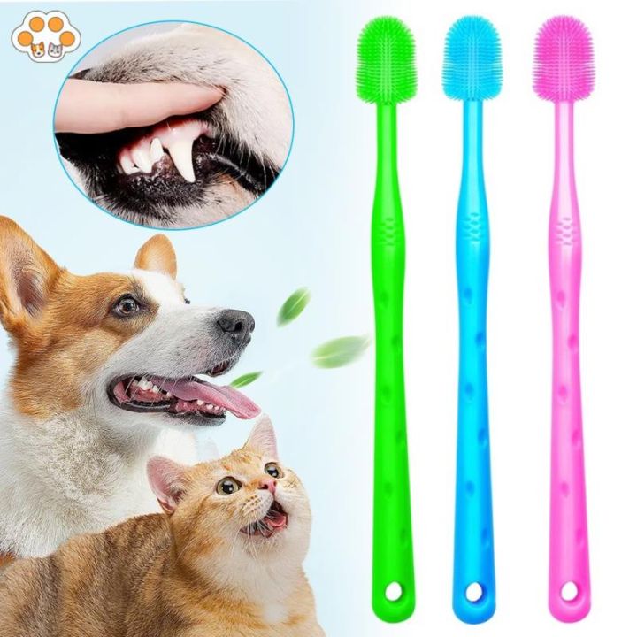 Dog Toothbrush Pet Supplies Cat Silicone Toothbrush Mouth Cleaning Care HAPPYTIME