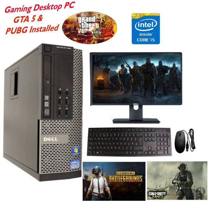 OptiPlex 790 Gaming PC Core i5-2400 3.2GHz - 2nd gen  8GB DDR3 RAM - 500GB HD- LED Monitor 19 Windows 10 64-bit - 2GB Graphic card - GTA 5 & PUBG or Call Of Duty Games Installed