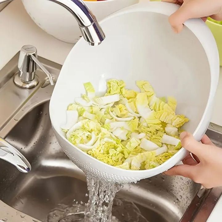 Fruit Rinser Draining Basket Kitchen Sink Strainer Bowl Fruit Rinser and Vegetable ...