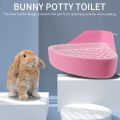 Rabbit Toilet Litter Tray,Small Animal Toilet Corner Potty, Pet Litter Trays Corner for Rabbit, (Pink). 