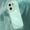 Biruiqu for Infinix Zero 30 4G Back Cover Luxury 6D Plating Frame Shiny Bling Phone Pounch Soft Silicone Square Phone Case. 