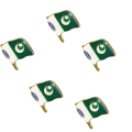Set of 5 Metal Pakistan Flag Lapel Pins – Premium National Flag Badges for 14 August & Patriotic Events. 