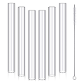 6 Pcs 4inch Clear Borosilicate Glass Tube 12mm OD 8mm ID 2mm Thick Glass Blowing Tubes with Cleaning Brush Easy to Use. 
