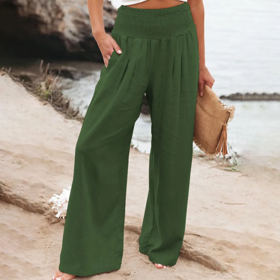 Summer Trousers Simple Deep Crotch Wide Leg Summer Trousers Daraz.pk