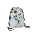 Messi Drawstring Bag - Strong Black Strings with  High-Quality Digital Printed on cloth by Zezo. 