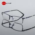 UVLAIK Fashion New Steel Alloy Glasses Frame Men 2021 Business Casual Metal Myopia Optical Spectacle frame Clear Lens. 