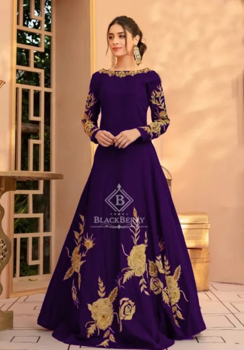 4%20Bunch%20Flowers%20Maxi%20Fashion%20Party%20Wear%20Stitched%C2%A0Dress%20For%20Womens%20By%20-%20Image%205