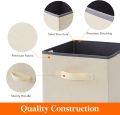 Pack of 5 Foldable Fabric Storage Box & Square Baskit Bins Cloth Organizer Cubes Organizer with Handles Jwellary And Makeup Storage Box with Dual Handles. 