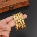 【happy one】2pcs Gold Dubai Bride Wedding African/Arab/Middle Bracelet  Bangle Jewelry birthday Chines gift. 