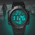 Bindas Collection Army Military  Waterproof Digital Alarm Watch for Men /  with Night Mode Light - Black. 