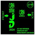 Green Color JD Sports Cricket Bat Sticker Complete set for all type of Classic Cricket Bats Good Quality Bat Stickers. 