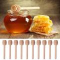 Wood Honey Spoon Dipper Wooden Mixing Stick Spoon Dip Drizzler Server Spoons Handle - Pack of 25. 