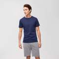 shop with Clothing- Pack of 3 - Basic Cotton Red, White & Navy Blue Round Neck T-Shirt For Men & Women. 