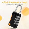 2 Pack Combination Padlock Waterproof Padlocks Black&Silver for School Gym Locker, Gate, Shed, 4 Digit Code Security Locks. 