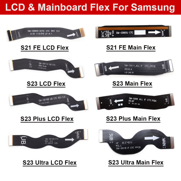 For Samsung S21 FE S23 Plus Ultra LCD Screen Main Board Connector Motherboard Connection Flex Cable