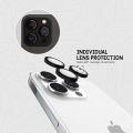 iPhone 16 Pro Max/iPhone 16 Pro - 9H Tempered Glass -Camera Lens Protector w/ Aluminum rings Anti-Scratch, Anti-Shatter,  Case Friendly, Easy Install - Black. 