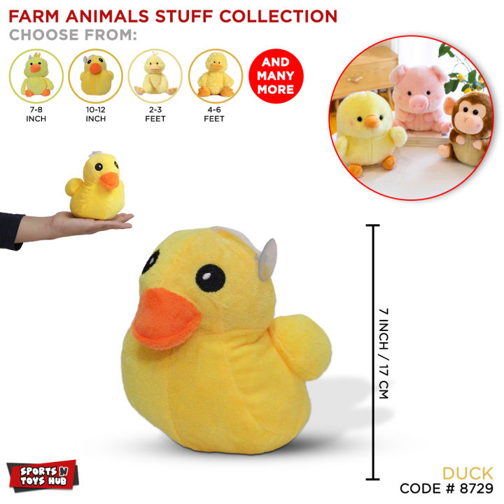 Farm Animals Stuffed Toys Collection For Kids, Soft Plush Toy, Stuff Teddy Birthday Gift For Children Boys & Girls, Cute Shaggy Fluffy Cartoons Dolls, Rag Doll, Sleep Pillows, Kid Play Cartoon Farms Animal Bhalo Chick Chicken Duck Duckling Sheep Goat Cow