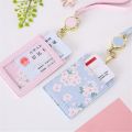 Cute Cherry Blossom Lanyard Card Holder student bus Card Case with Neck Strap Staff ID Business Card Holder Photo Badge Holder. 