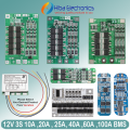 3S 10A(Rectangle & Round) ,20A ,25A ,40A 60A ,F100A (White & White with Wire) BMS (battery management system) circuit 18650 Battery Charge Protection Module 3s battery balancer bms circuit Board. 
