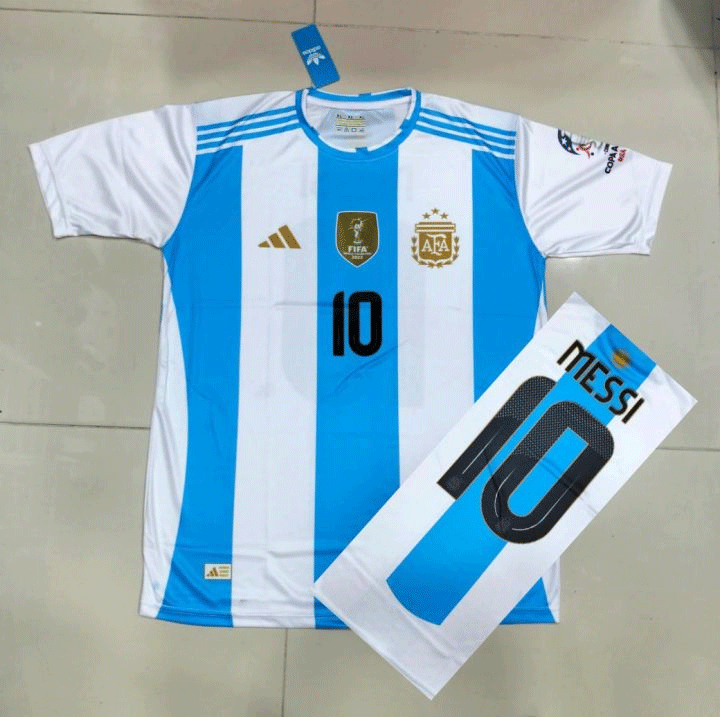 Messi T shirt Argentina Home Copa America 2024 Jersey 3 Star