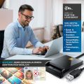 CSL - USB Smart Card Reader - Plug and Play - Power Status LED - USB Bus Powered - HBCI Capable - Windows 10 11 Compatible - Black - No ID Card R1902. 