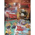 Pack of 4 mix cartoons characters for childrens black and white. 
