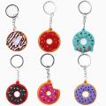 Cartoon Donut Keychains Cute Donuts PVC Key Ring Creative Pendant Car Keychain Ornaments Anime Accessories Gifts. 