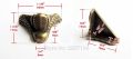 4pcs Brand New Mini Decorative Antique Brass Golden Metal Jewelry Chest Box Wooden Case Feet Leg Corner Protector 29x17mm. 