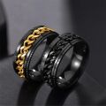 Elegant Vintage For Teens Punk Stainless Steel Fidget Spinner Men Rings Women Anxiety Rings Finger Rings Twist Chain. 