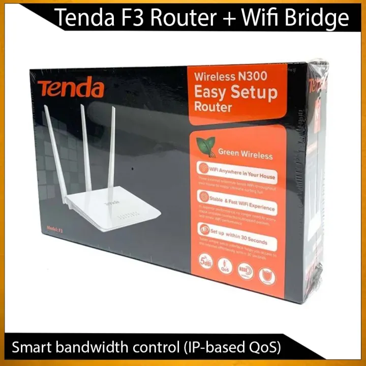 Tenda F3 Wi-Fi Router – 300Mbps Wireless Router with 3 Antennas for ...
