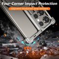 Metal Frameless Case for Samsung Galaxy S24 Ultra S23 Ultra with Magnetic Kickstand. 