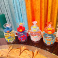 ECO SILICONE HEAT RESISTANT DRINKING WATER BOTTLES 300ML,children's large capacity water cup cartoon plastic double drinking cup summer big belly cup good-looking water cup food grade with straw by Yumbasket. 