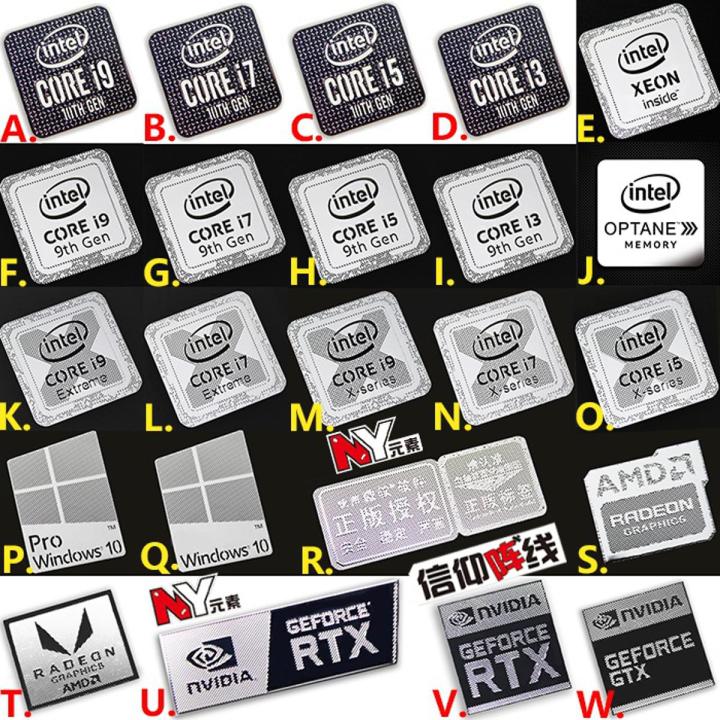 10th Generation Ten Core i9 i7 i5 i3 cpu Metal Sticker Laptop Label Desktop Sticker