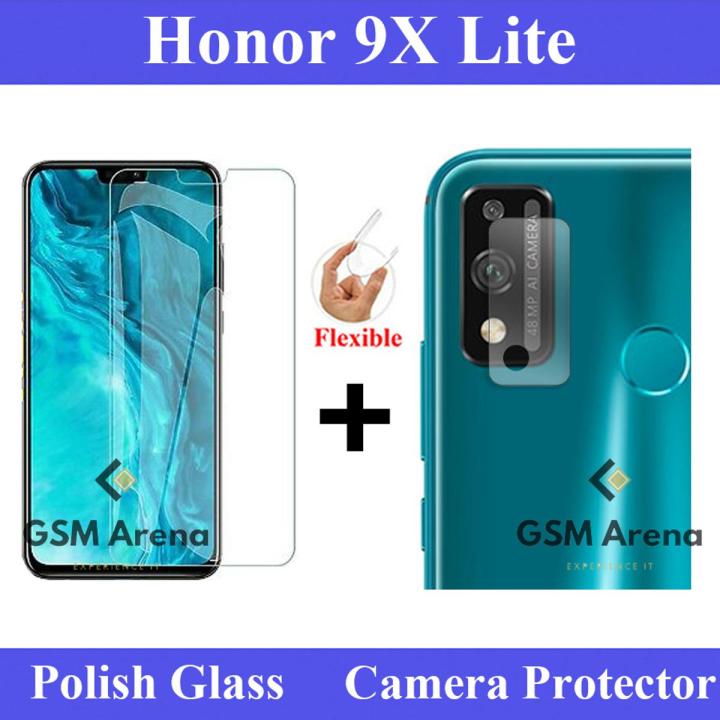 Honor 9X Lite Tempered Glass Screen Protector Polish Glass + Back Camera 9H Gorilla Flexible Protector For Honor 9X Lite