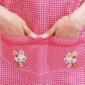 Cartoon Rabbit Household Bib With Pocket Adjustable Cleaning Aprons Oil-proof Cooking Apron. 