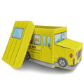 Multi-Functional New School Bus Shape Baby Toys Organizer for Kids Clothes Toy Storage Box Folding Cartoon Car Storage Basket Sundries Bin Children Storage. 