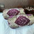 Luxury 2pc Gao Takia/ Pillow Cover , Stuff Soft Velvet jucard  2 Gol Takiya  Cover. 