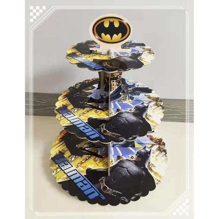 BATMAN THEME CUPCAKE STAND 3 TIERS CUPCAKE STAND