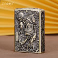 ZORRO/ Zorro ZK20 Kerosene Lighter Limited Edition Relief Small Armor Retro Grinding Wheel High-End Men's Gift. 