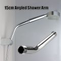 G1/2 inch 15cm Wall Mounted Stainless Steel Shower Head Extension Angled Shower Arm Extra Pipe. 