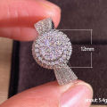 Trendy Exquisite Diamond Ring Artificial Super Flash Diamond Copper Ring for Women Hot Sale Micro-Inlaid Full Diamond Hand Jewelry. 