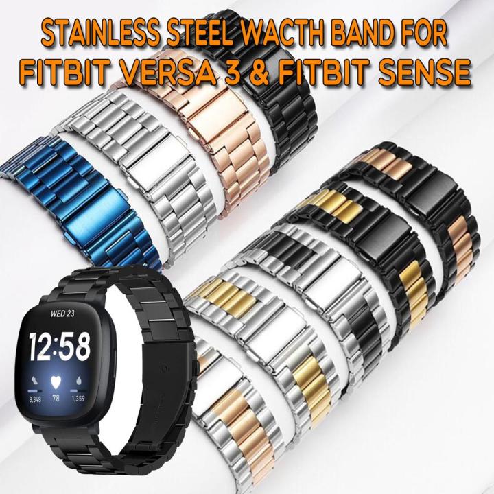 Stainless Steel Metal Watch Band For FITBIT Versa 3 and FITBIT Sense Smart Watch