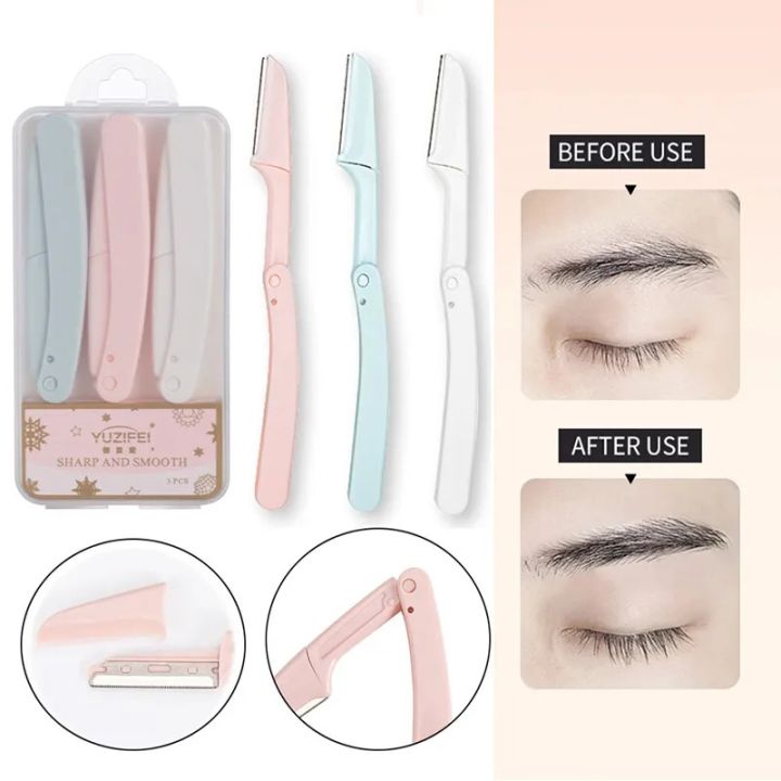 Brow Razor Blades Hair Remover 1/2/3PCS Eyebrow Trimmer Box