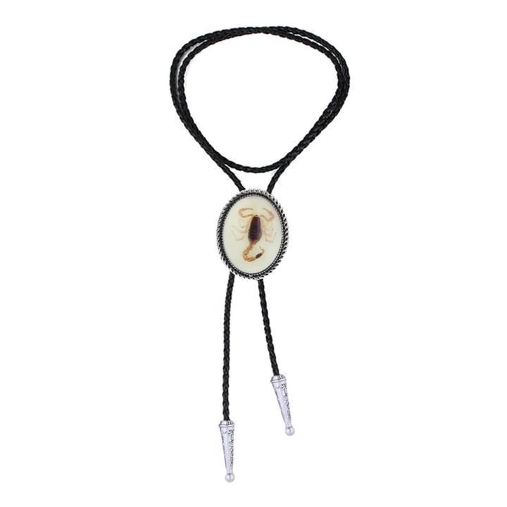Long Mens Bolo Tie Necktie PU Leather Necklace Rope Sweater Chain Shirt Chain Adjustable Western for Cowboy Jazz Hat Women