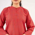Maahru Stitched 2 PC Shirt & Trouser - Scarlet Desire. 