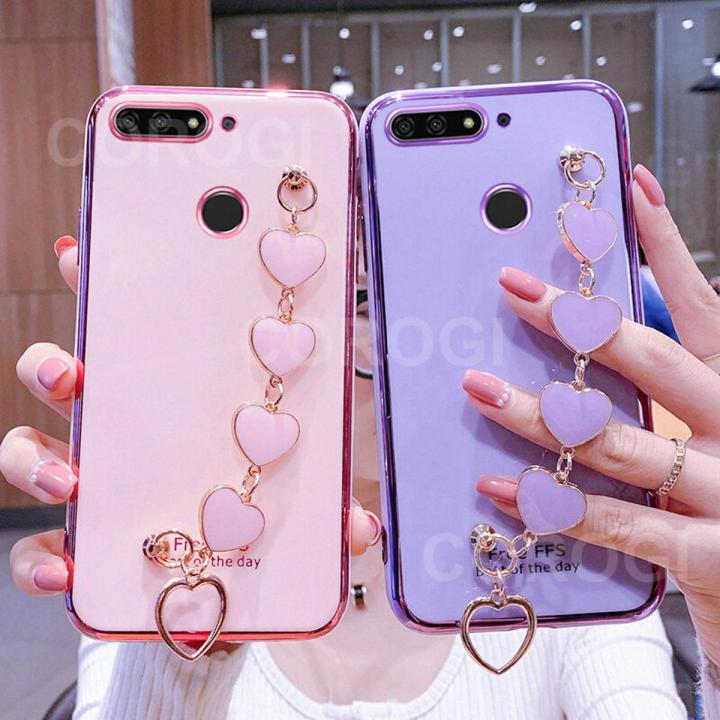 N NEWTOP 3in1 Cover Compatibile con Huawei Y5 2018 / Honor 7S, Custodia Case con GLITTER Brillantini Paper Interno Bling TPU + PC Flessibile Morbida Case Posteriore Lucida Glitterata (Fucsia