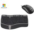 Microsoft_Multimedia Ergonomic Keyboard & Mouse Combo Pack - Silver Black. 